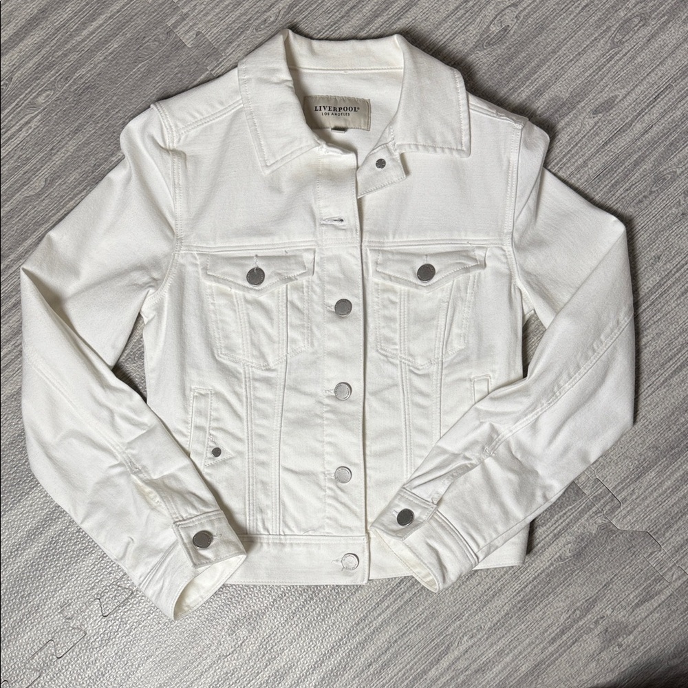 Liverpool Women's White Jean Jacket Size XS